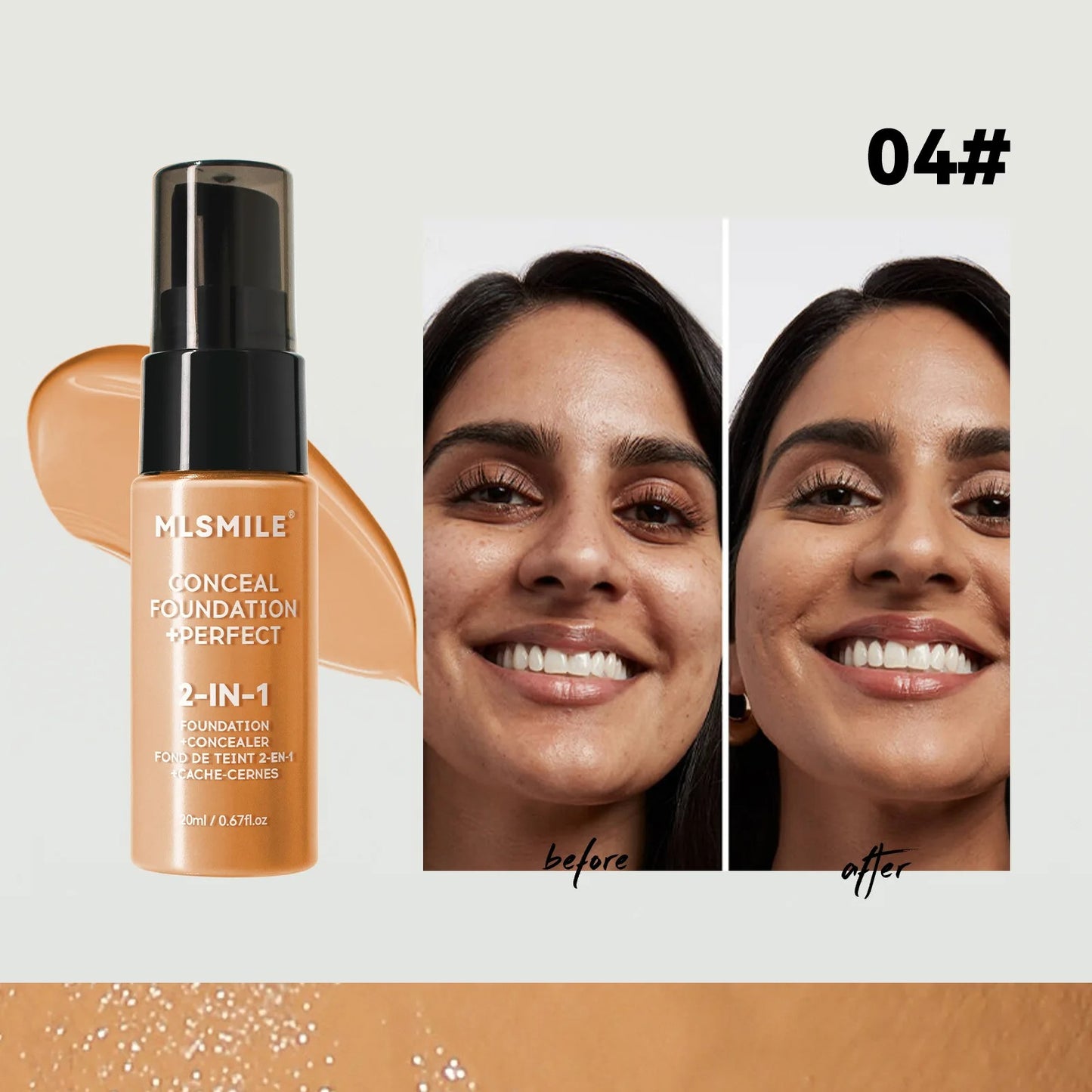 MLSMILE 2-in-1 Foundation & Concealer BB Cream