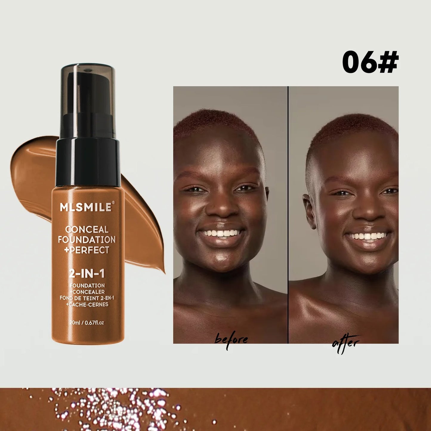 MLSMILE 2-in-1 Foundation & Concealer BB Cream