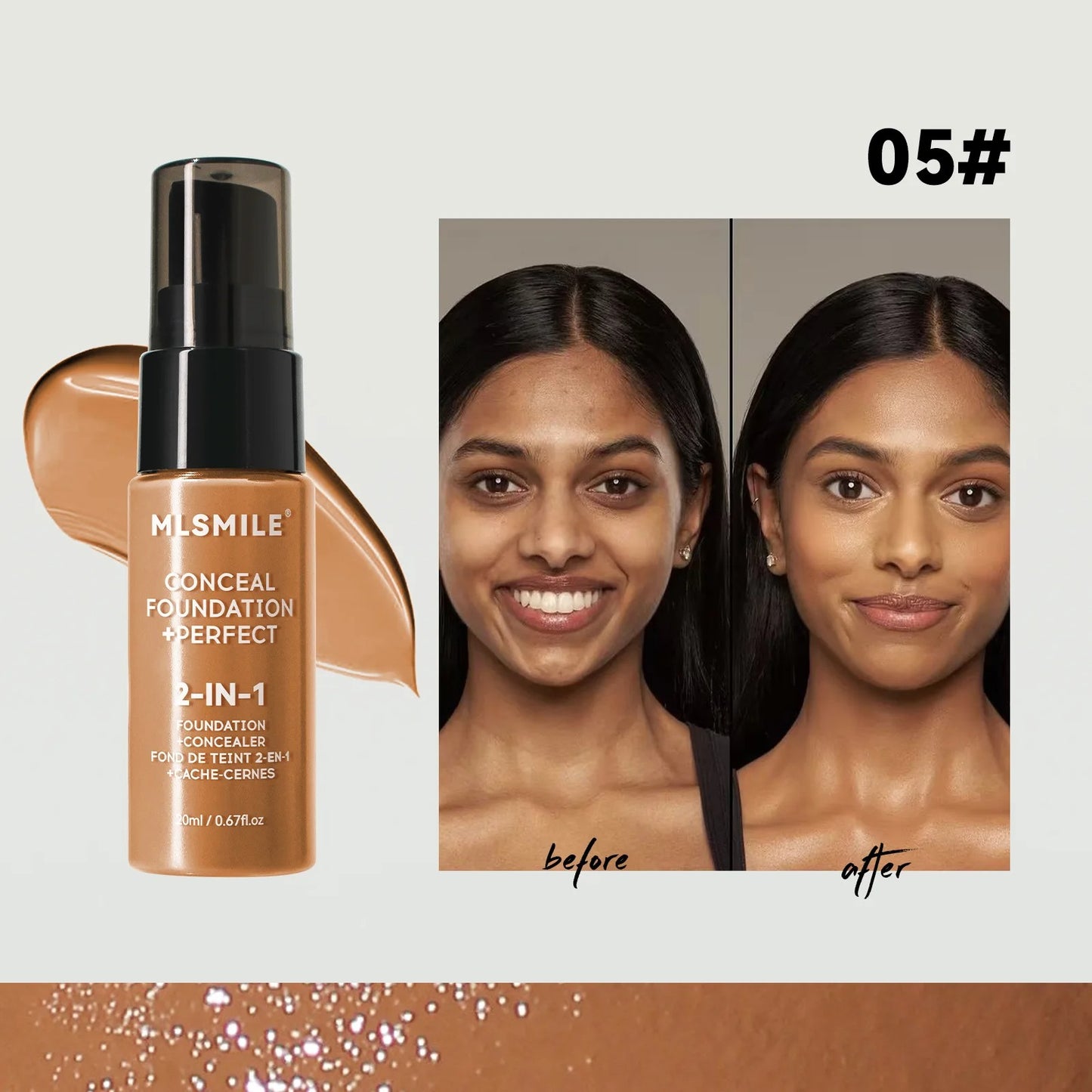 MLSMILE 2-in-1 Foundation & Concealer BB Cream