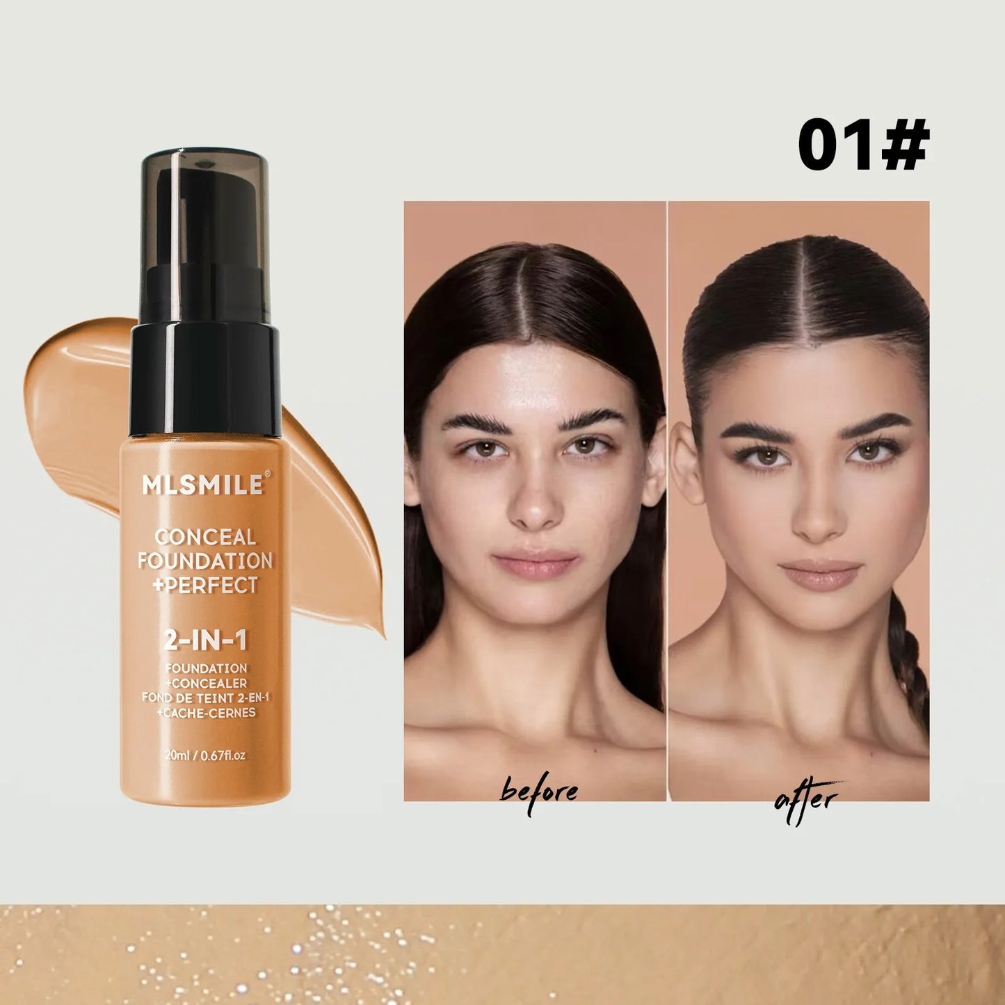 MLSMILE 2-in-1 Foundation & Concealer BB Cream