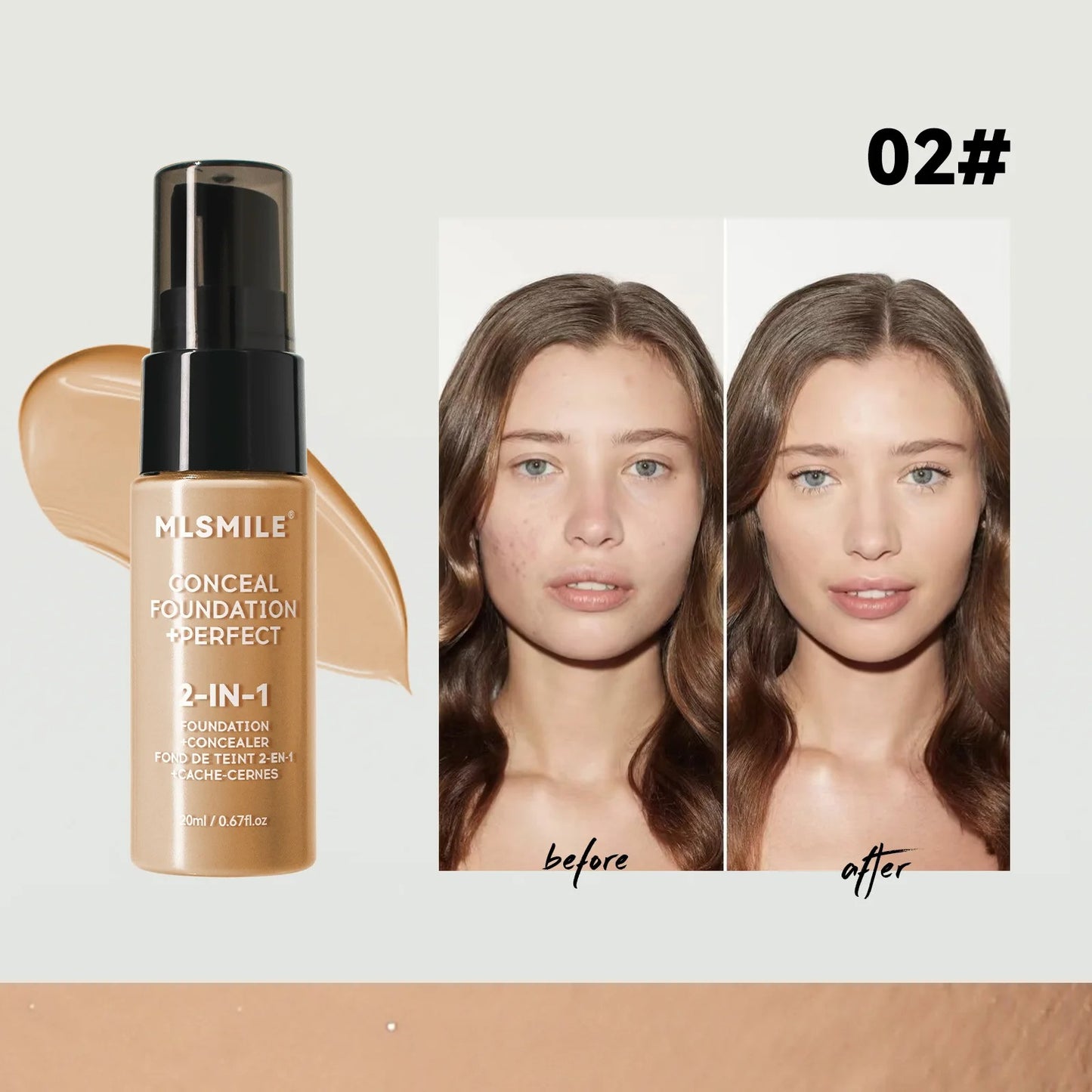 MLSMILE 2-in-1 Foundation & Concealer BB Cream